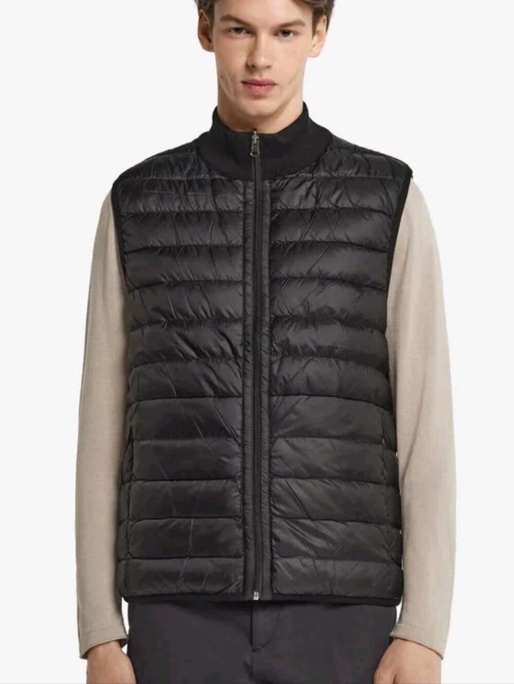 Falconeri Mens Reversible Cashmere Down Vest L Black